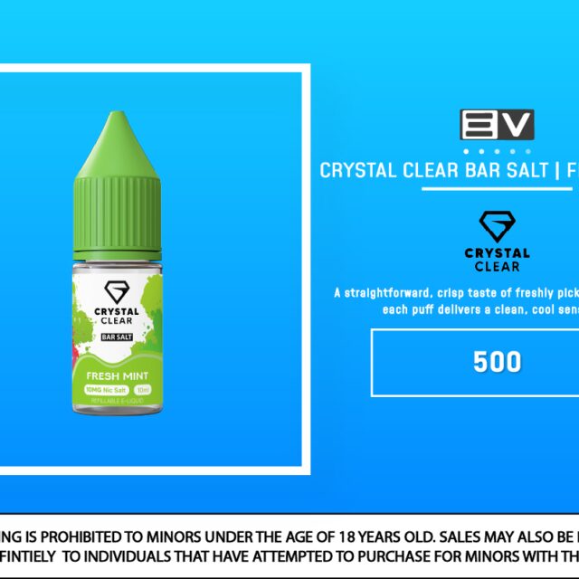 Crystal Clear Bar Salt - Fresh Mint 10ml