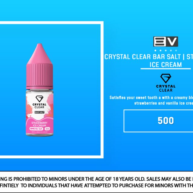 Crystal Clear Bar Salt - Strawberry Ice Cream 10ml