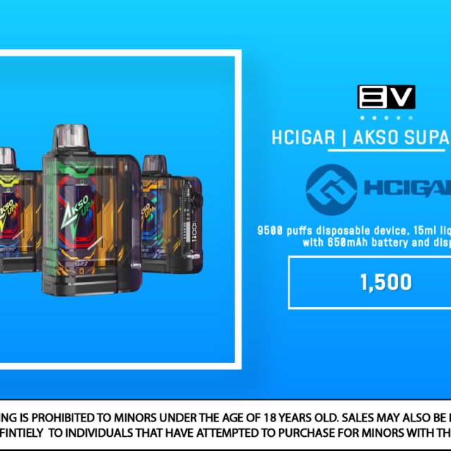 Hcigar - Akso Supa 9500 Puffs Disposable Kit